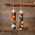 Pendientes bohemios de piedra natural