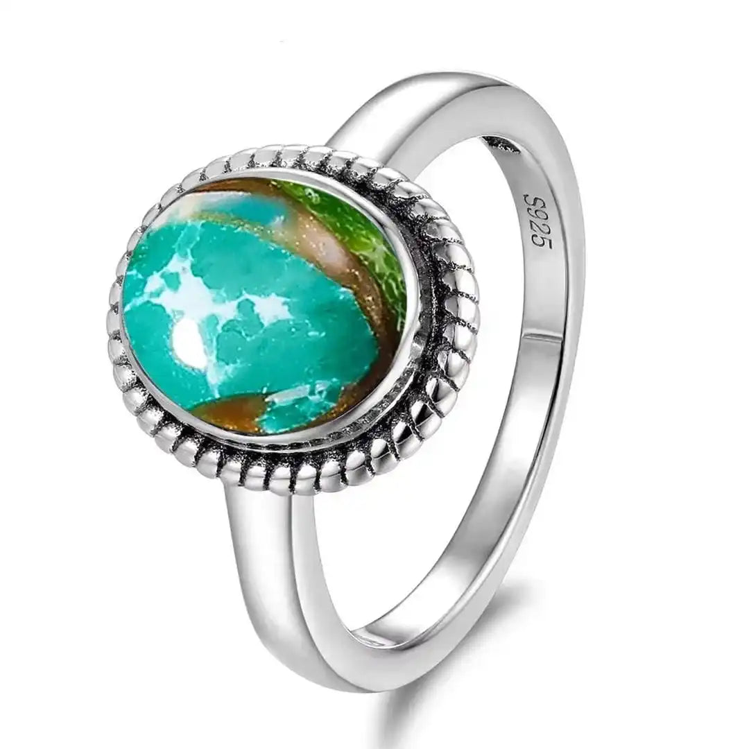 Anillo Ovalado de Cuerda Plateada Clásica
