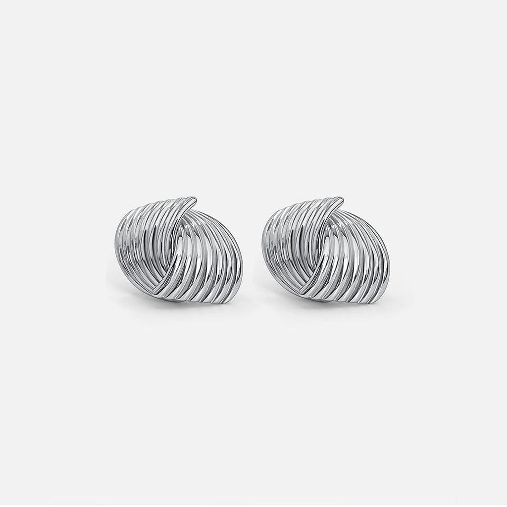 Pendientes Modernos de Plata Trenzada