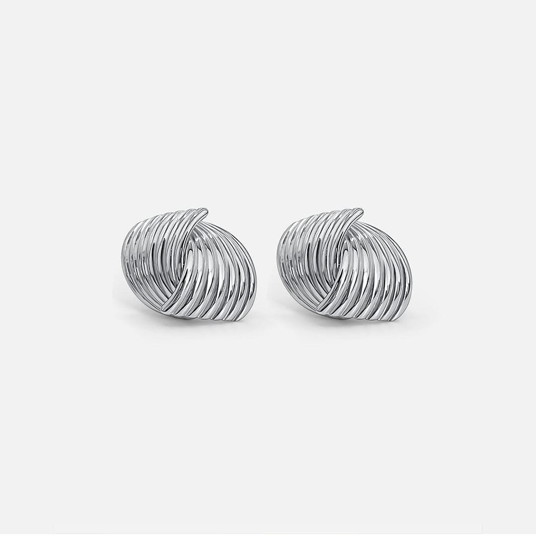 Pendientes Modernos de Plata Trenzada