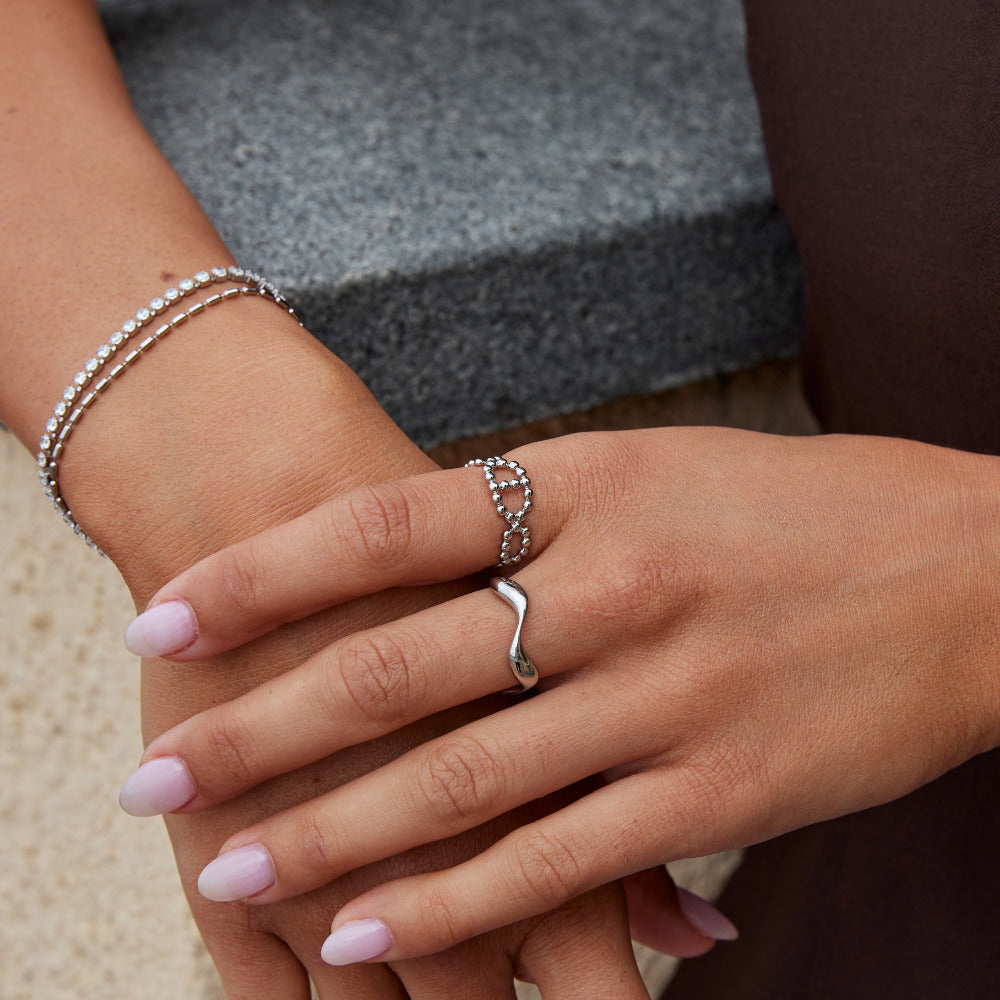 Anillo de cadena Yulah plateado