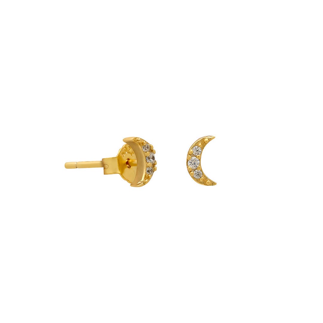 Pendientes de Tuerca de Cristal Micro Luna