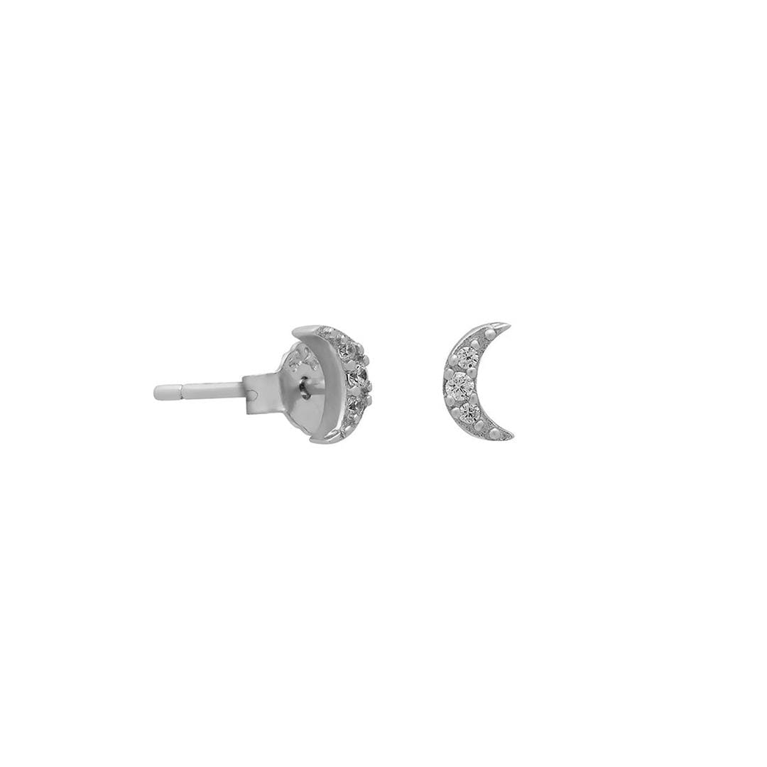 Pendientes de Tuerca de Cristal Micro Luna