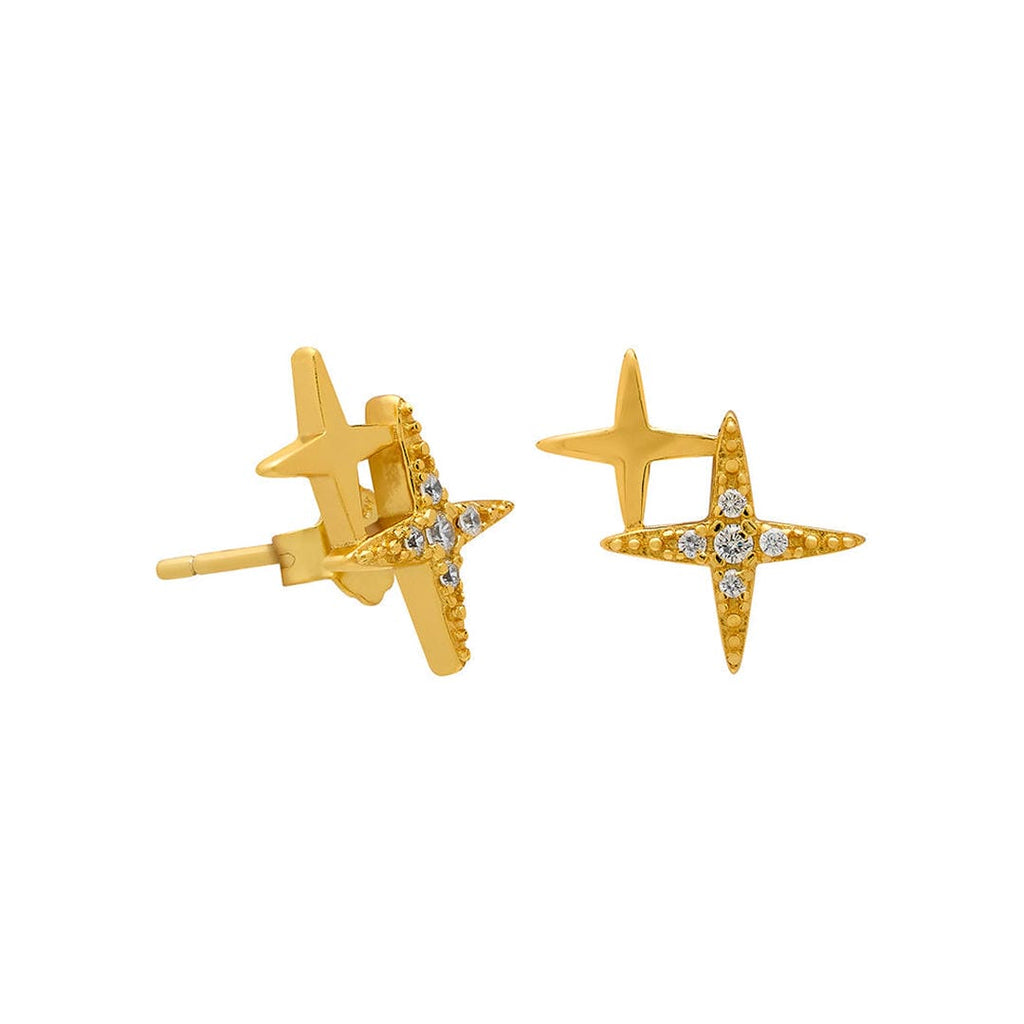 Pendientes de doble estrella de cristal