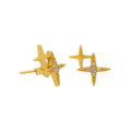 Pendientes de doble estrella de cristal