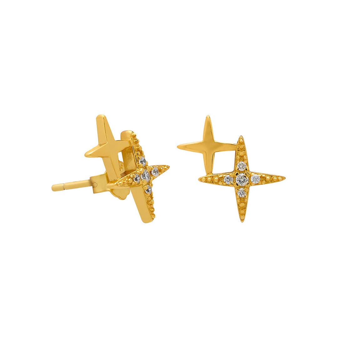 Pendientes de doble estrella de cristal