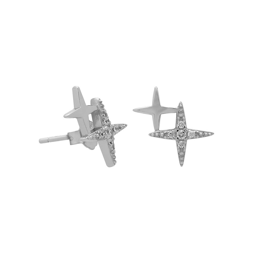 Pendientes de doble estrella de cristal