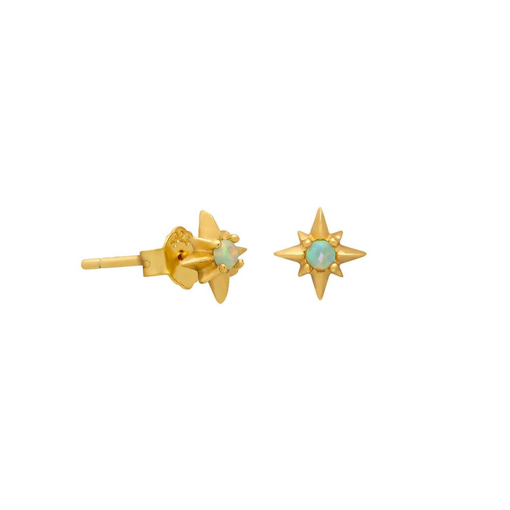 Pendientes de ópalo con forma de estrella en oro o plata