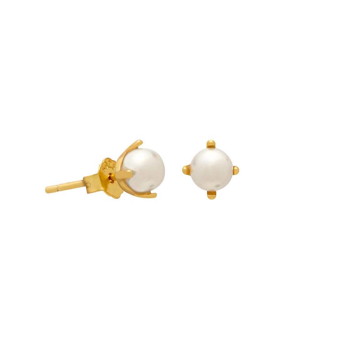 Pendientes de perlas doradas pequeños