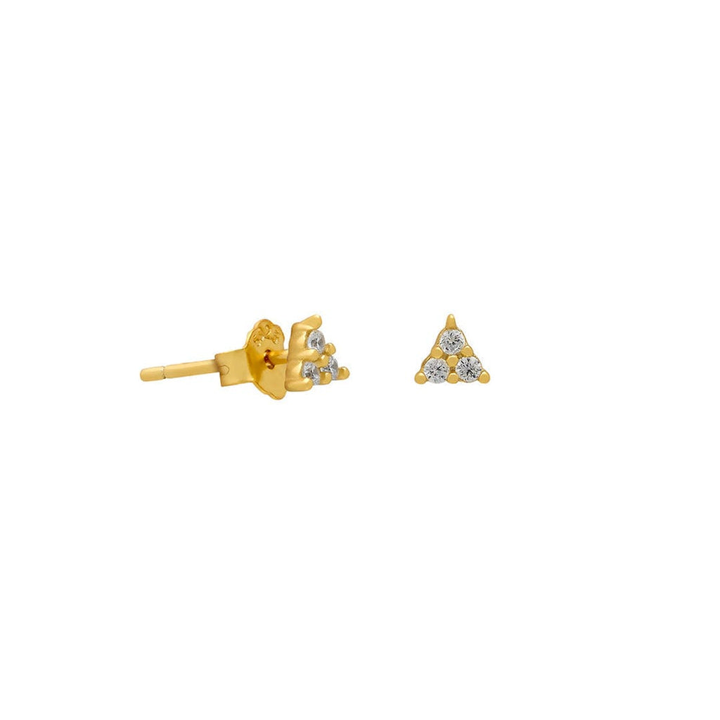 Pendientes de botón trío brillantes