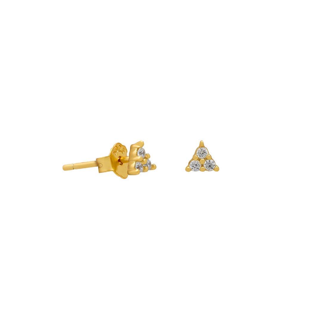 Pendientes de botón trío brillantes