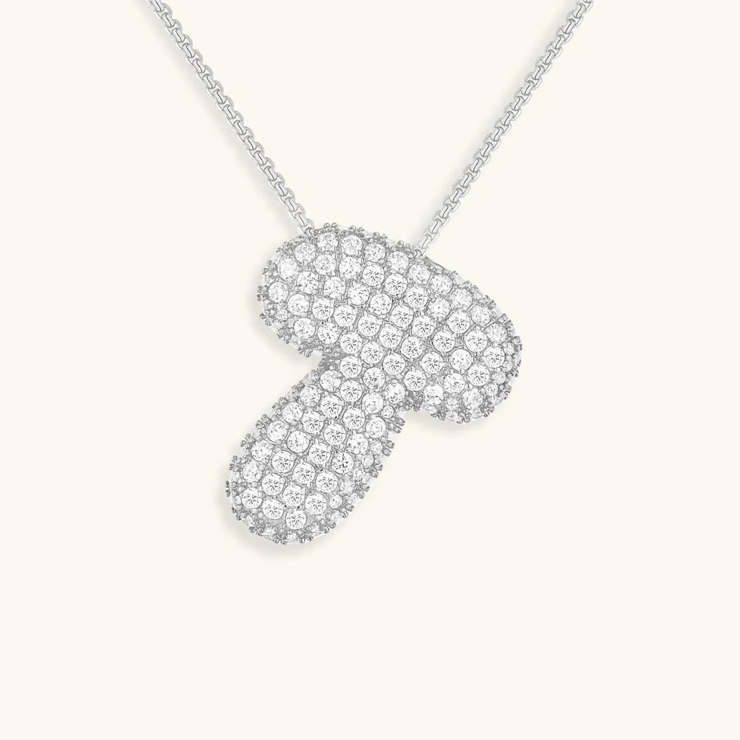Collar de burbujas con inicial de cristal