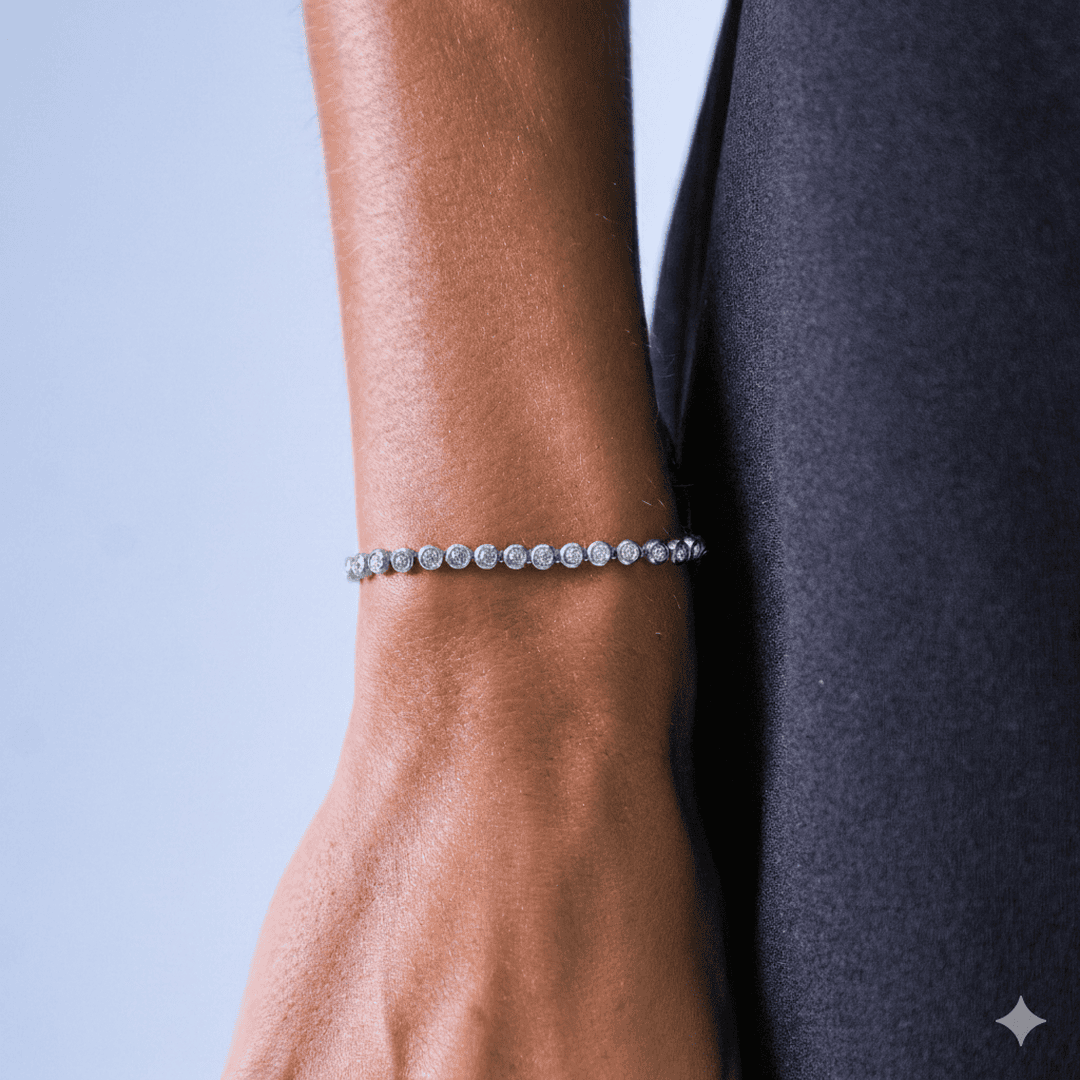 Pulsera de tenis clásica de plata u oro