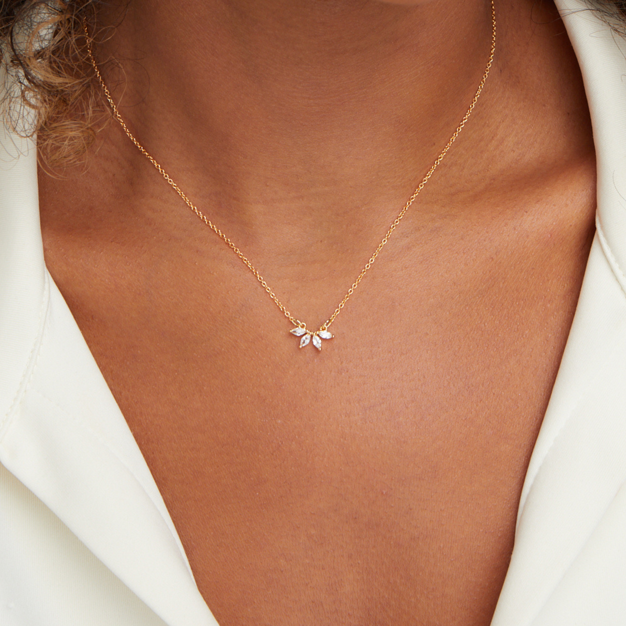 Collar colgante Tiffany Crystal Leaf
