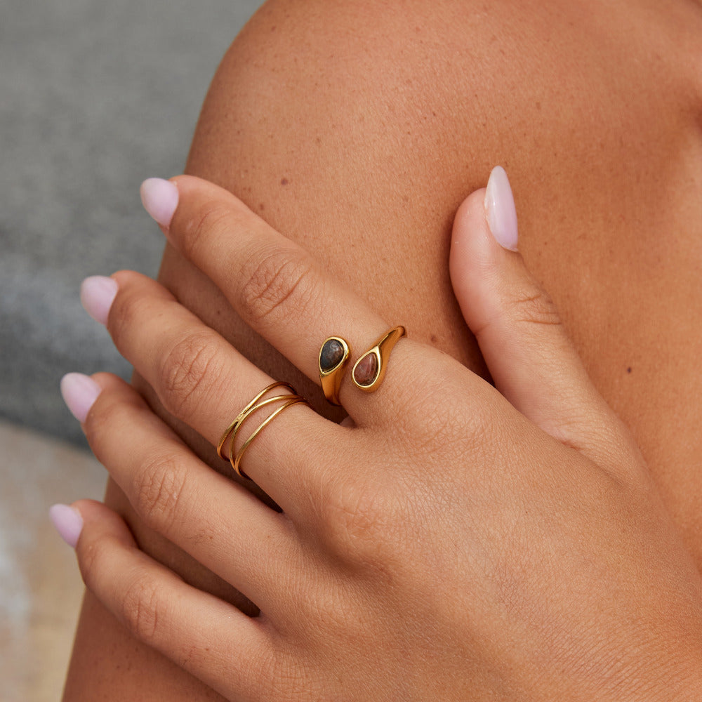 Anillo Envolvente de Piedra Ojo de Tigre