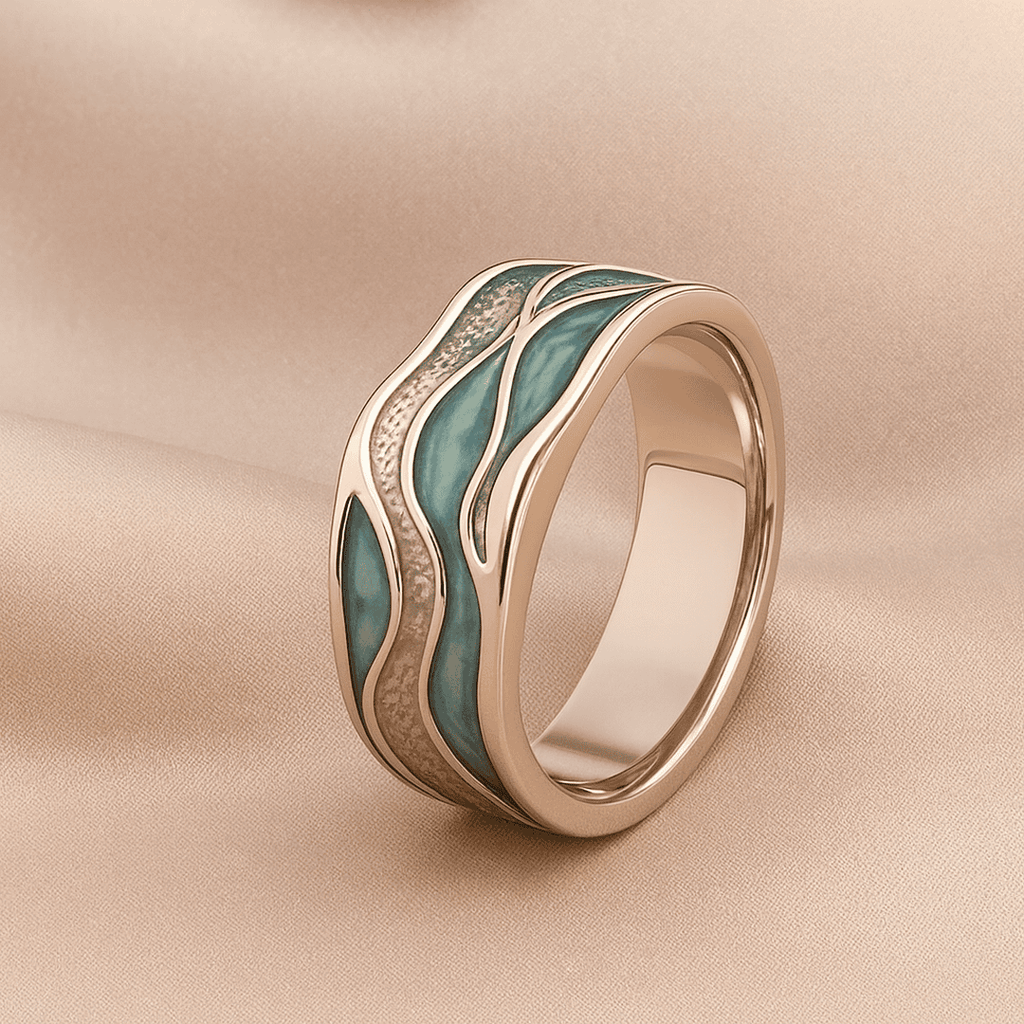 Anillo de plata Ola Turquesa