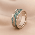 Anillo de plata Ola Turquesa