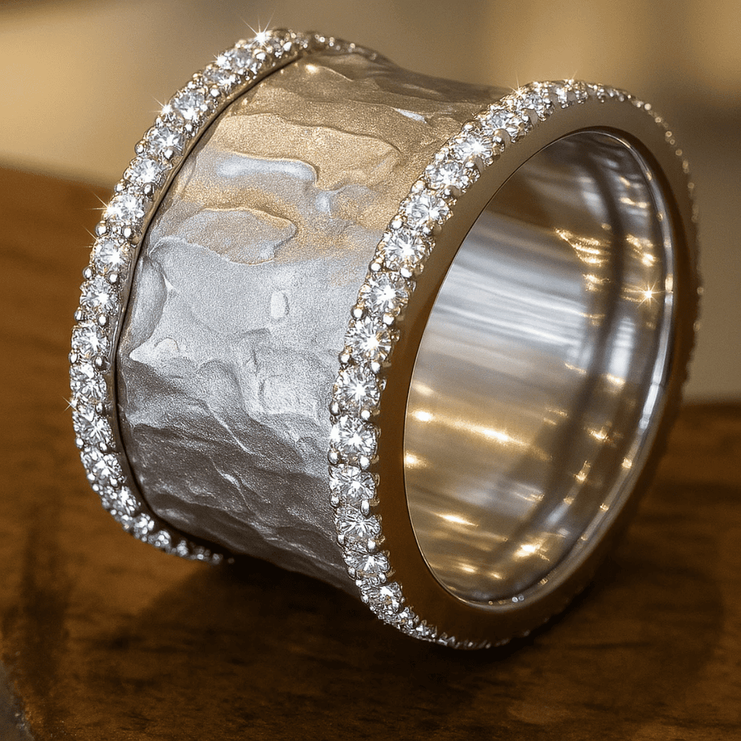 Anillo de circonia plateado vintage