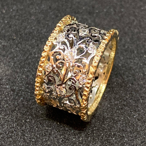 Anillo de hiedra de circonita vintage