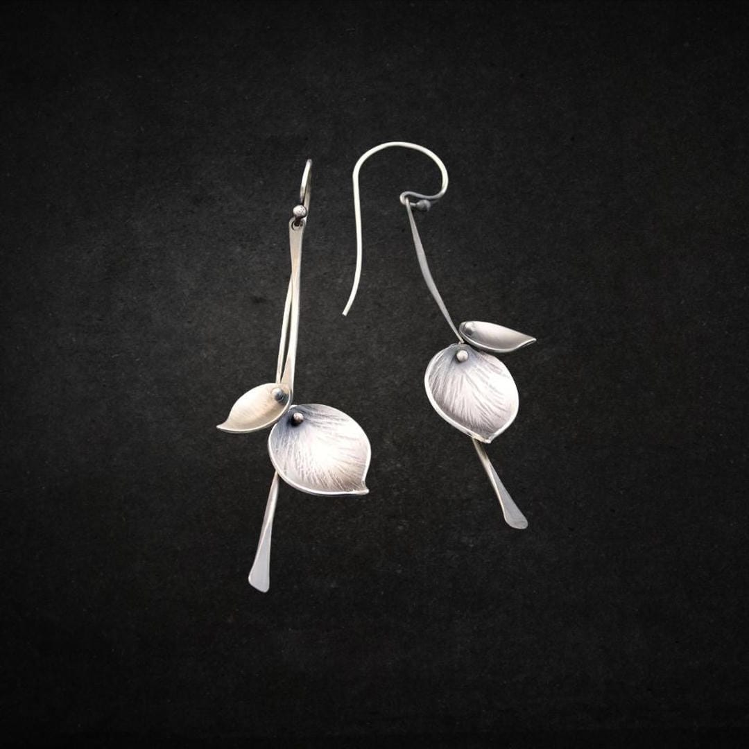 Pendientes Vintage de Hoja Plateada