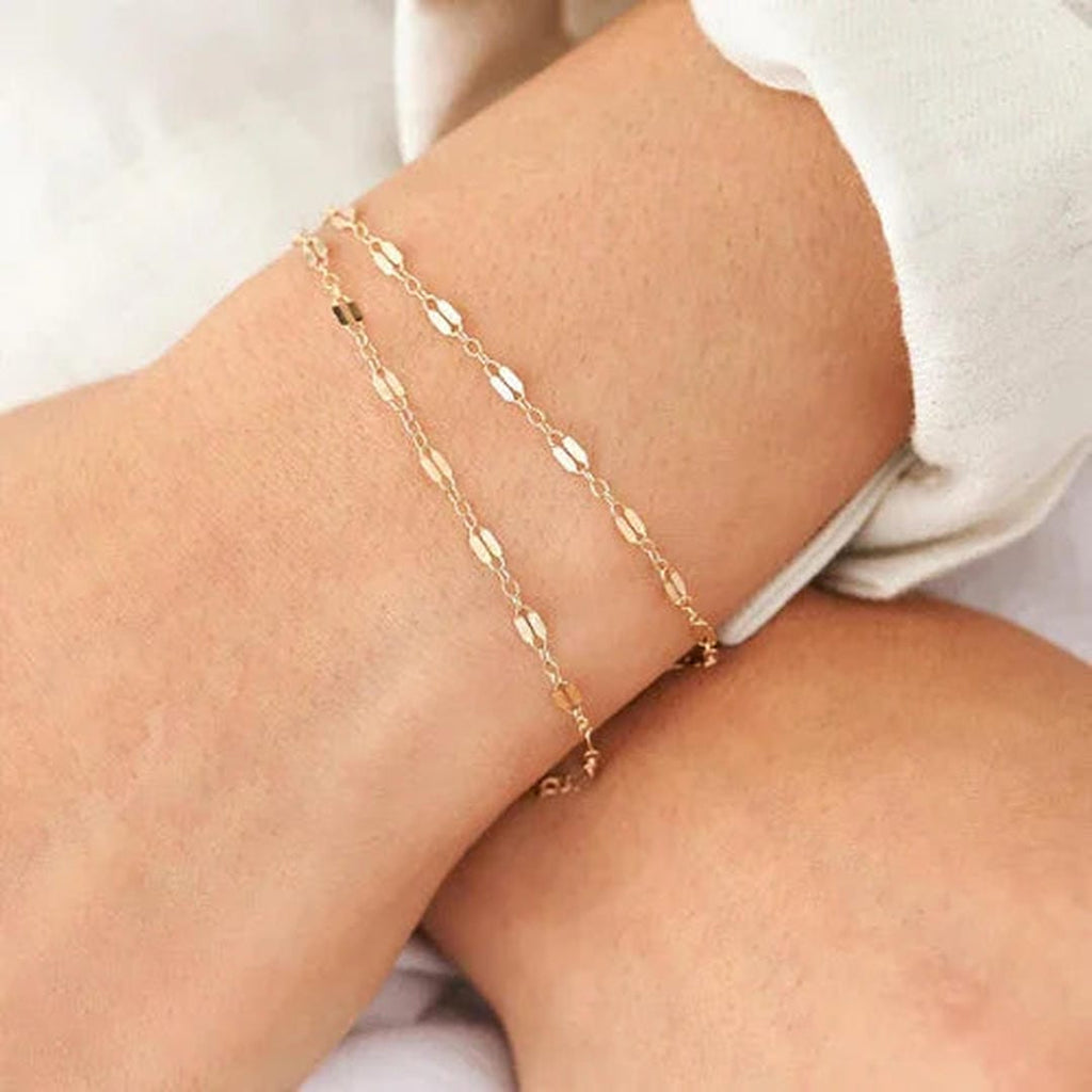 Elegante Pulsera de Encaje de Doble Capa