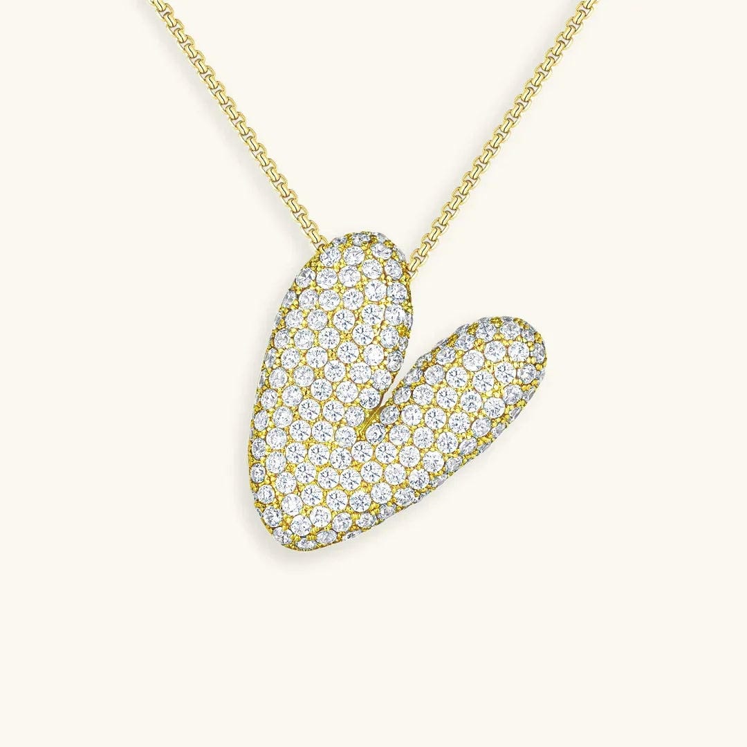 Collar de burbujas con inicial de cristal