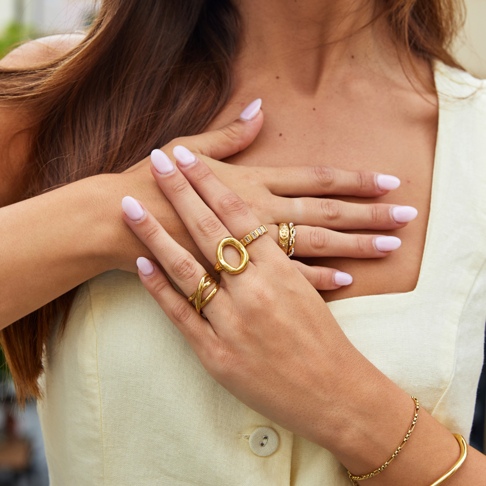 Anillo Vina de Oro Fundido