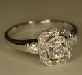 Anillo de plata cristalina vintage