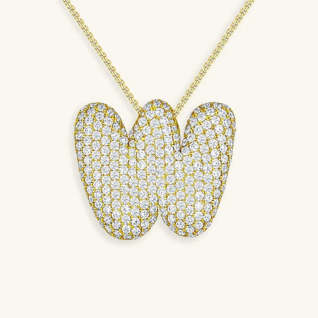 Collar de burbujas con inicial de cristal
