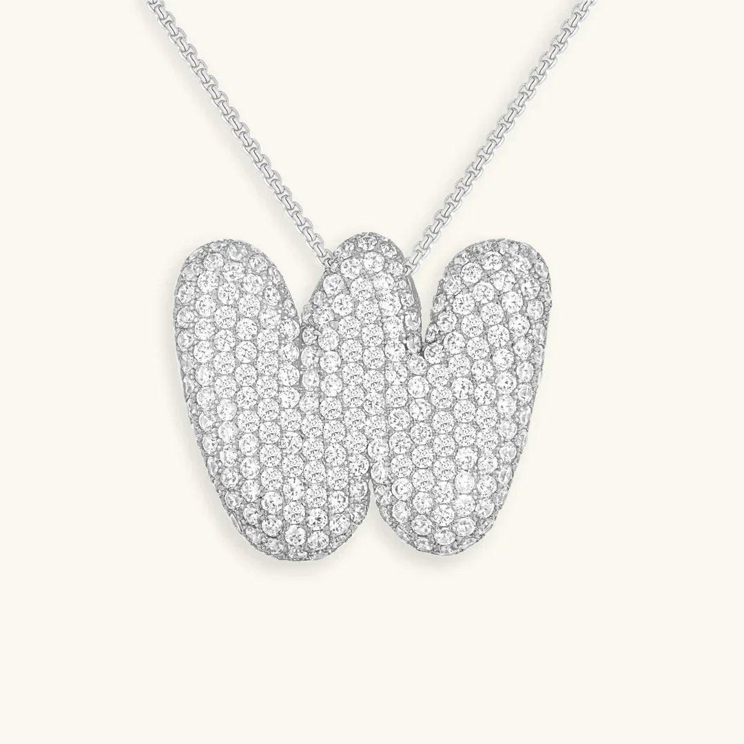 Collar de burbujas con inicial de cristal