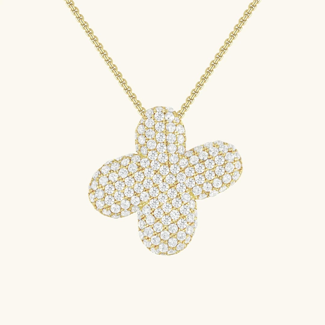 Collar de burbujas con inicial de cristal