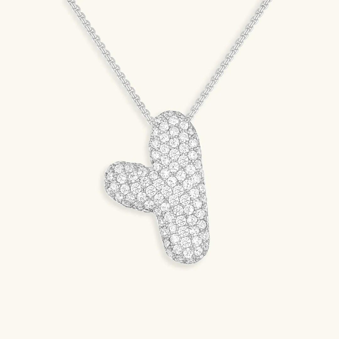 Collar de burbujas con inicial de cristal