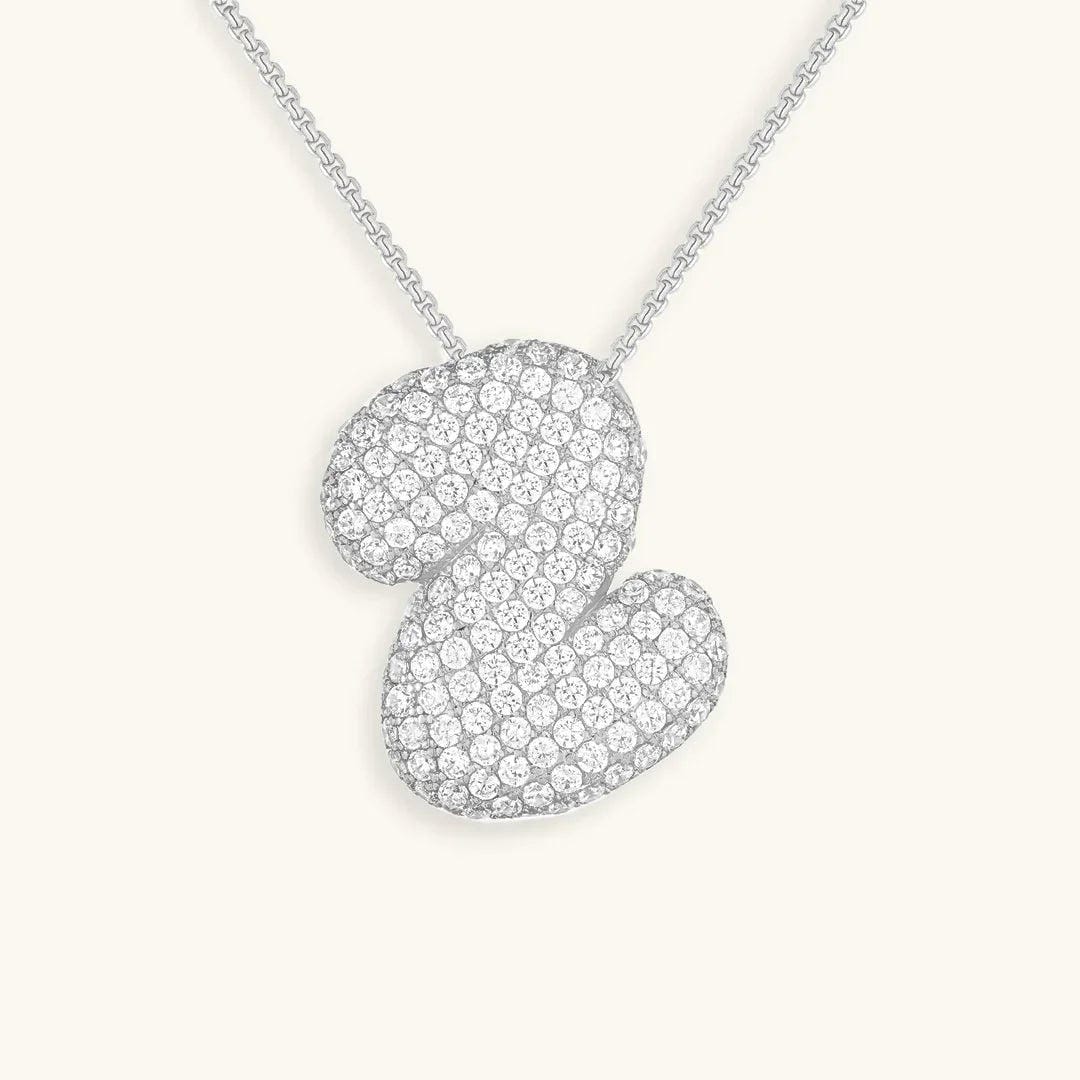 Collar de burbujas con inicial de cristal