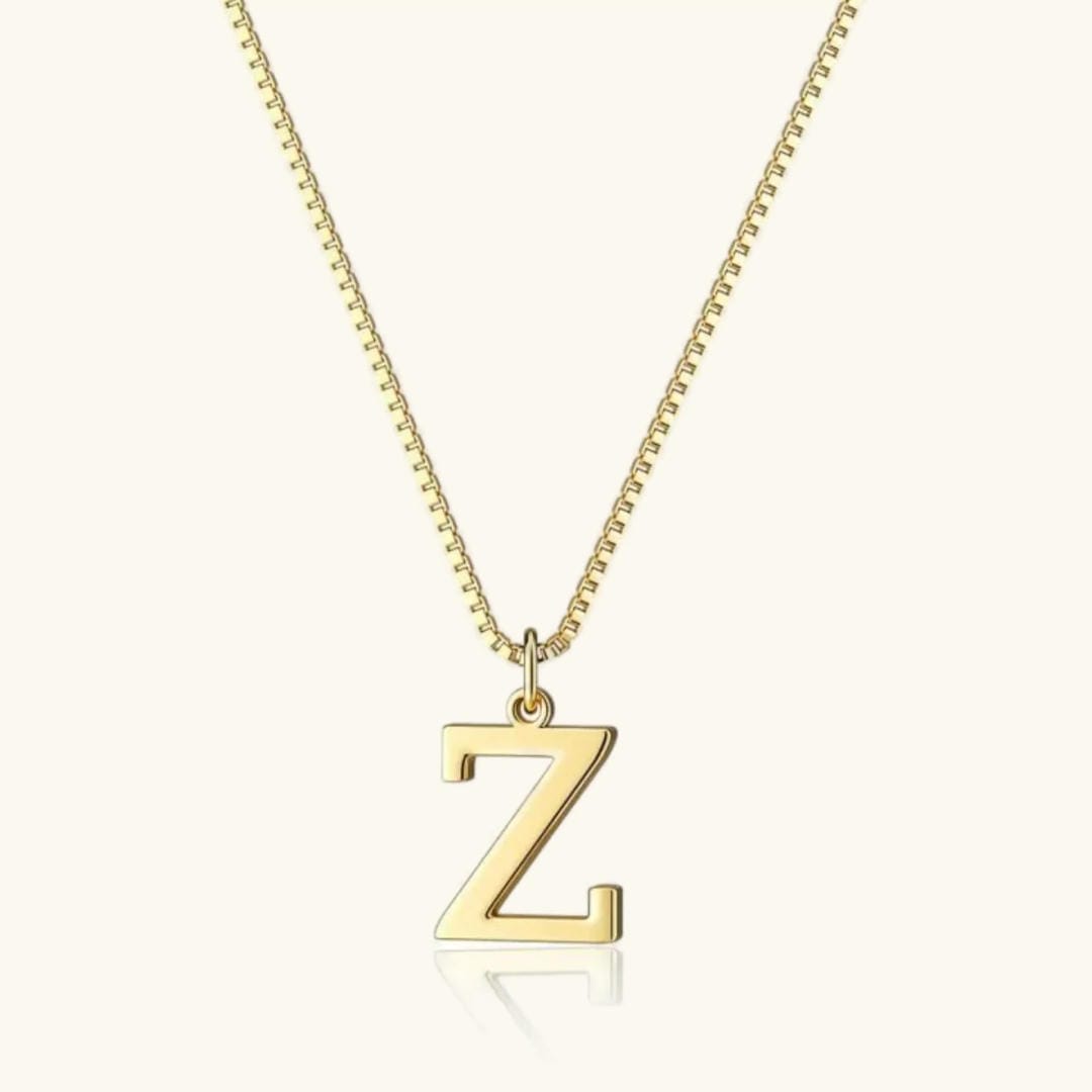 Collar Inicial de Oro con Letra Vintage