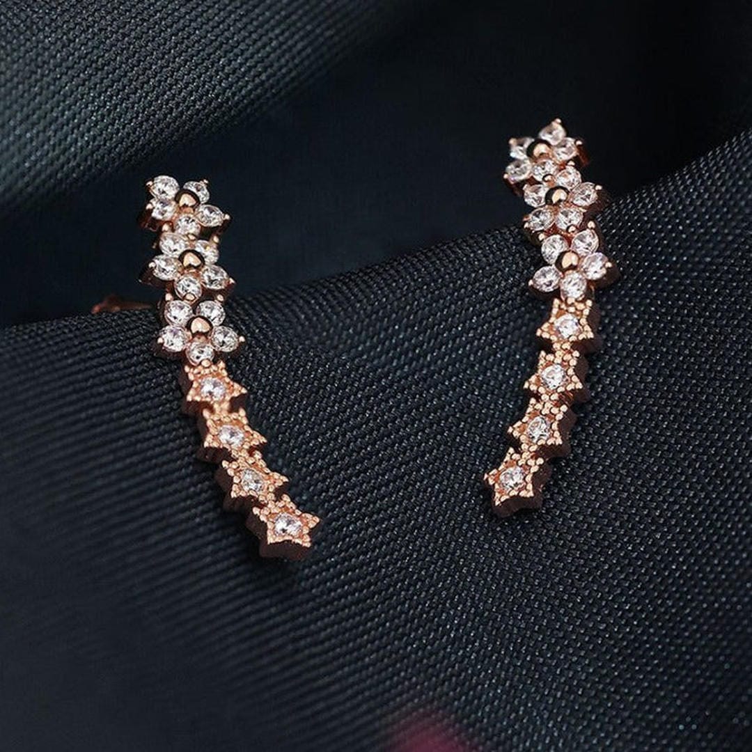 Pendientes llamativos florales brillantes