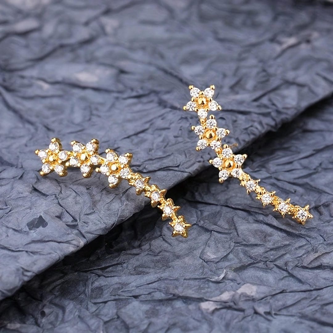 Pendientes llamativos florales brillantes