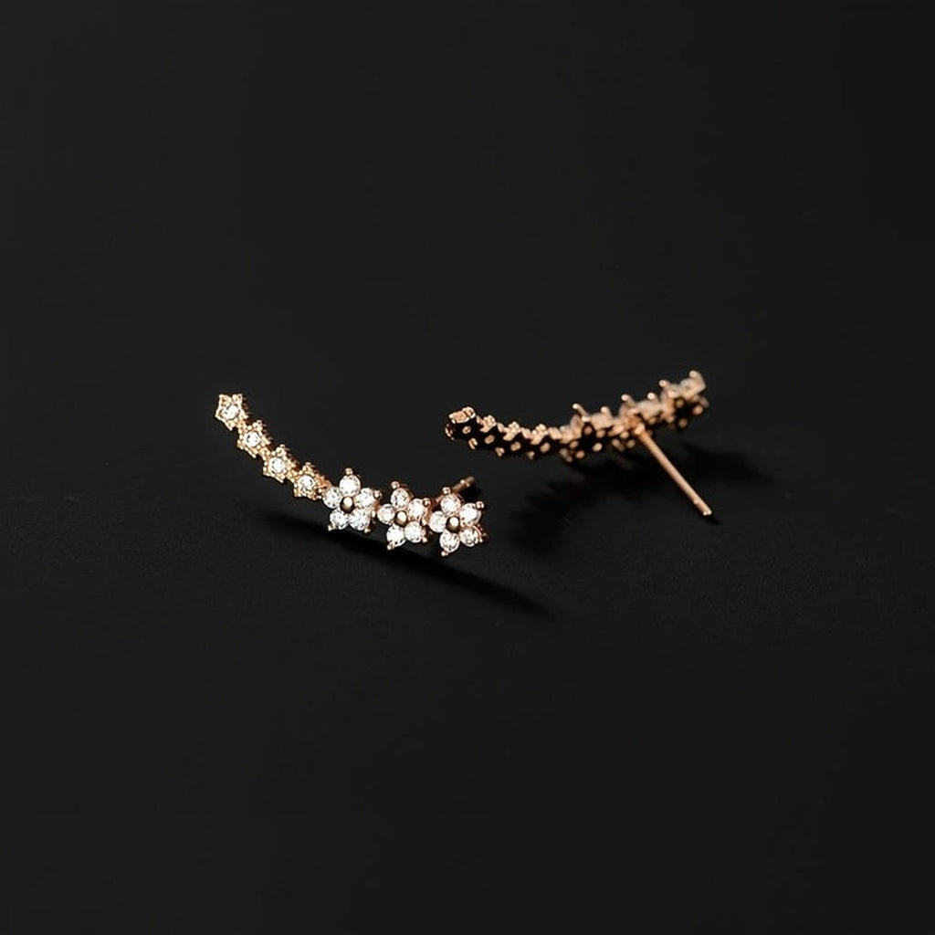 Pendientes llamativos florales brillantes