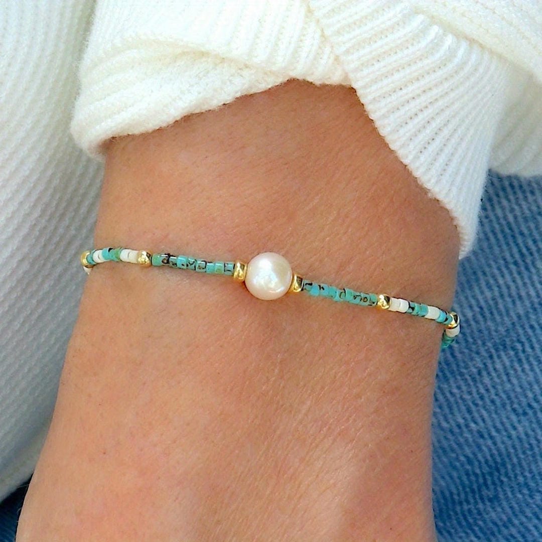 Pulsera de abalorios de perlas costeras