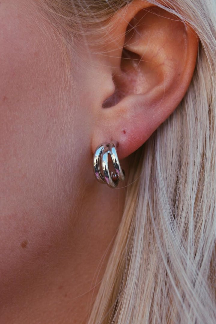 Pendientes de aro doble modernos