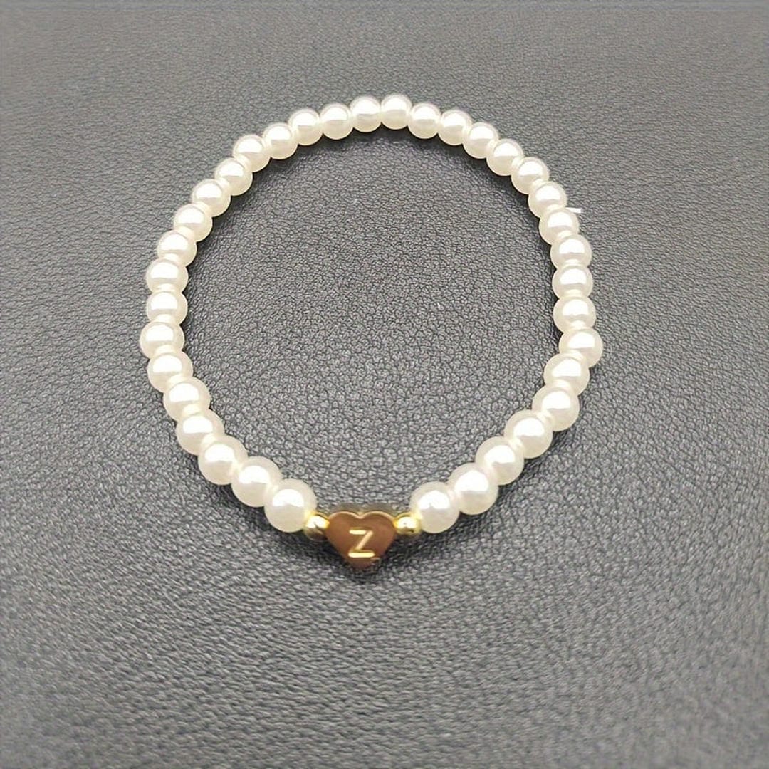 Pulsera de perlas con cuentas de la A a la Z