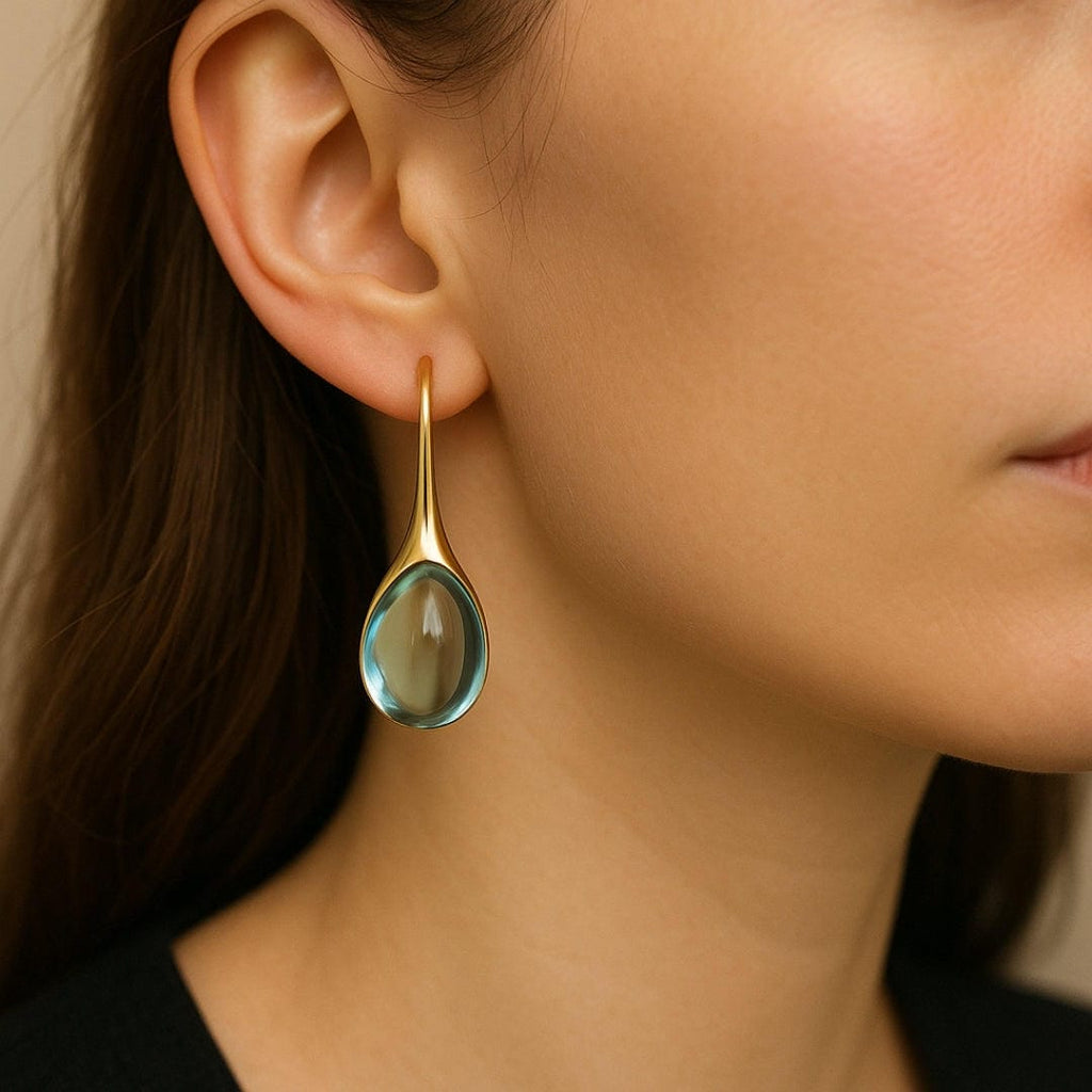 Pendientes Minimalistas de Gota de Cristal