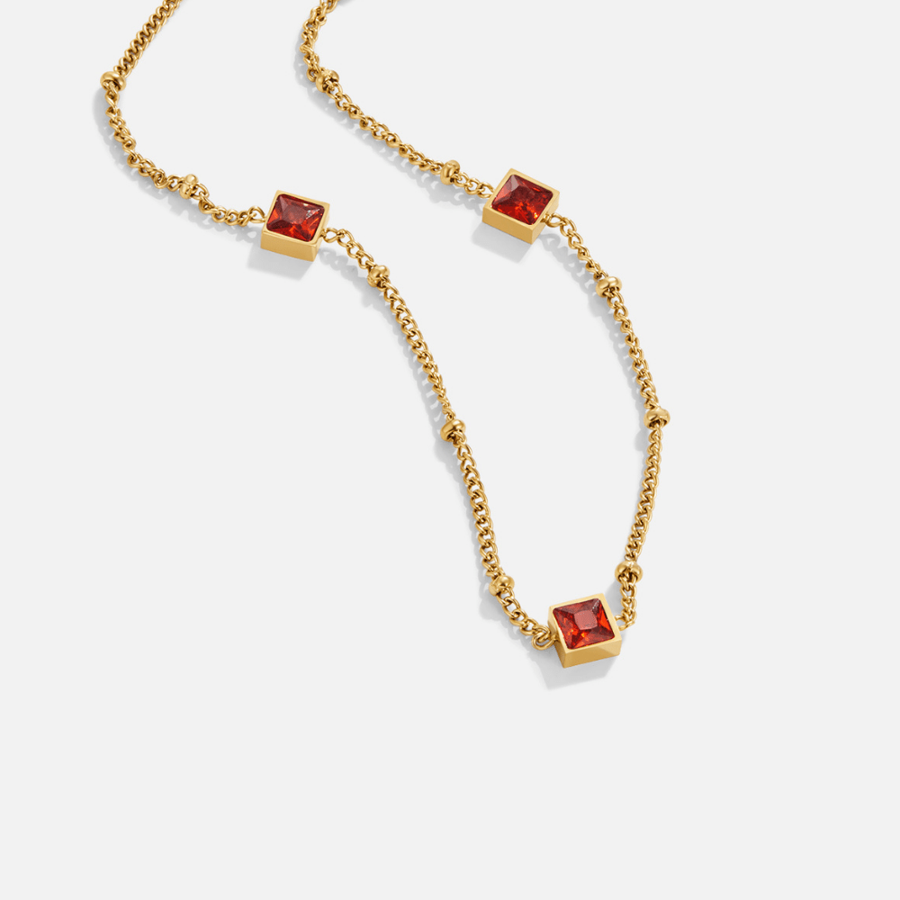 Collar de Cristal Rojo Alberta