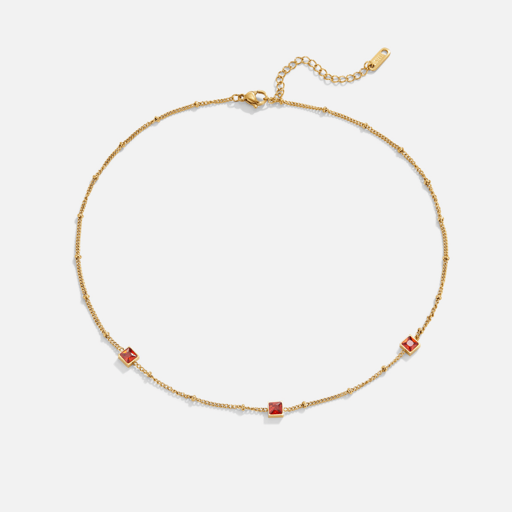 Collar de Cristal Rojo Alberta