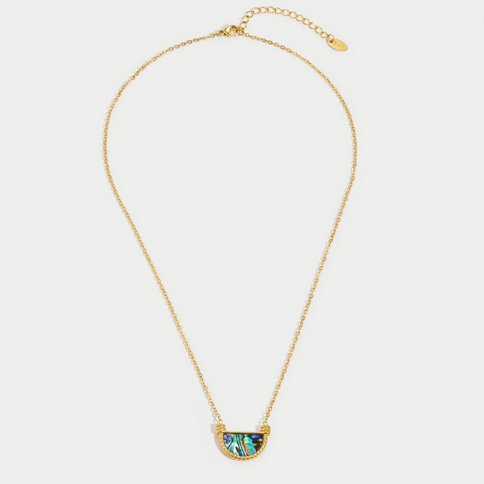 Collar Amalfi con conchas de color turquesa