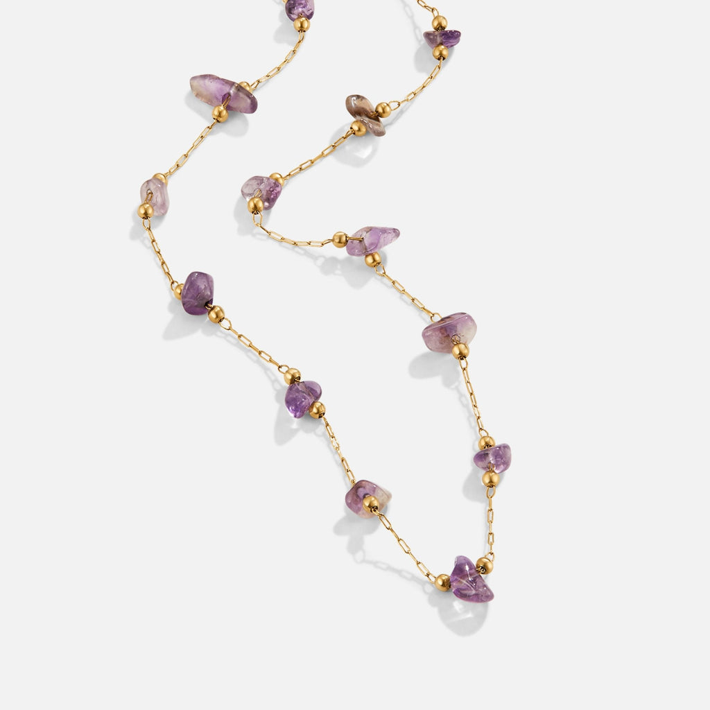 Collar de cuentas de cristal de amatista