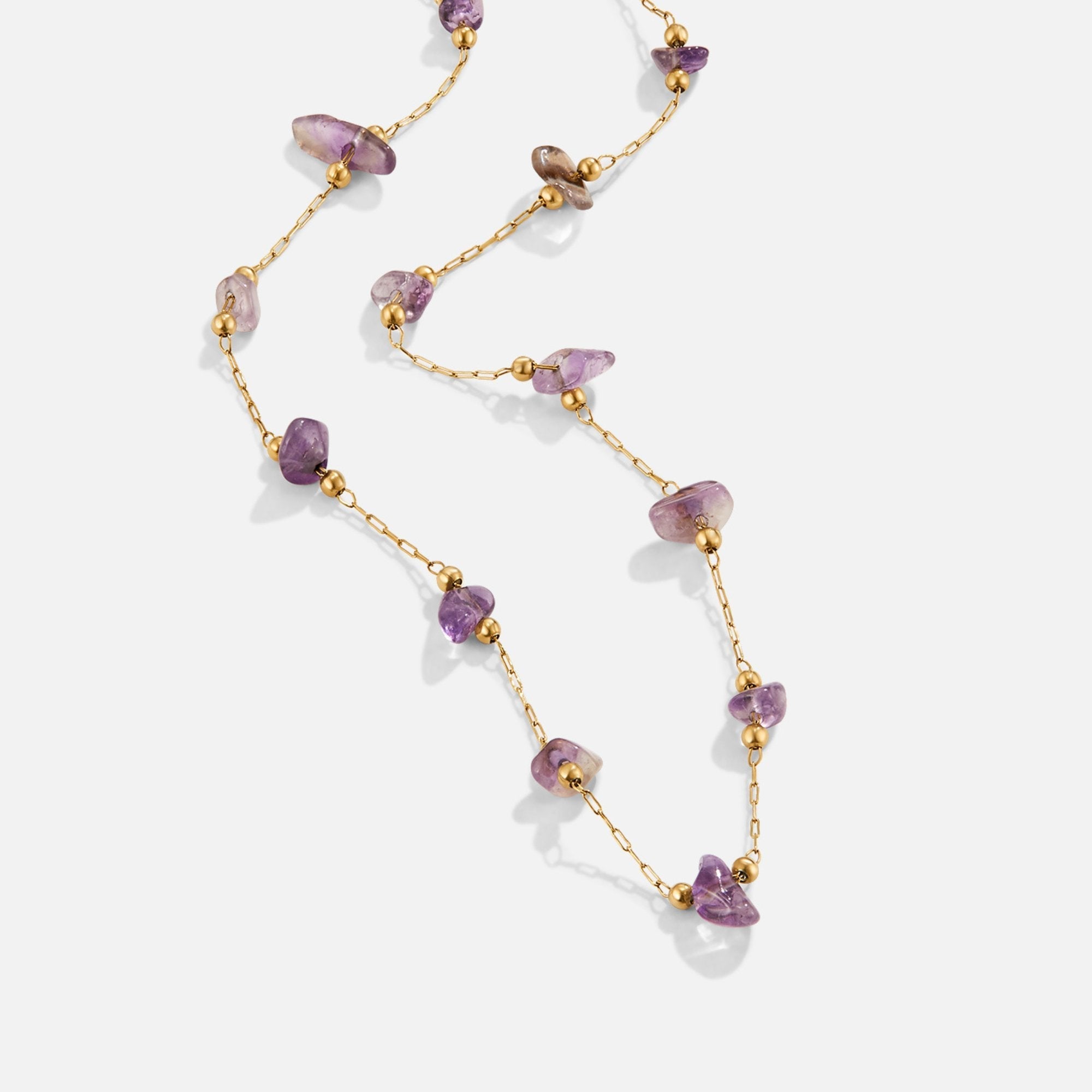 Collar de cuentas de cristal de amatista