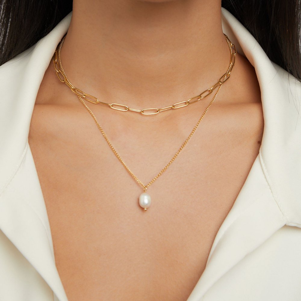 Collar de oro Angela Pearl