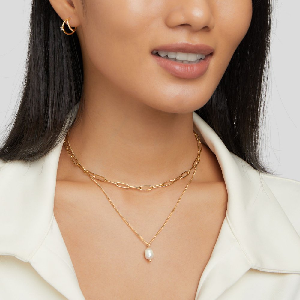 Collar de oro Angela Pearl