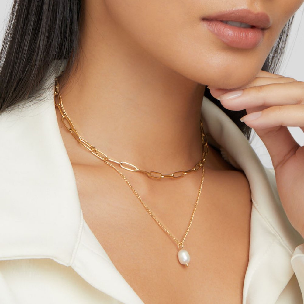 Collar de oro Angela Pearl
