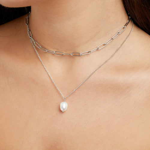 Collar de plata Angela Pearl